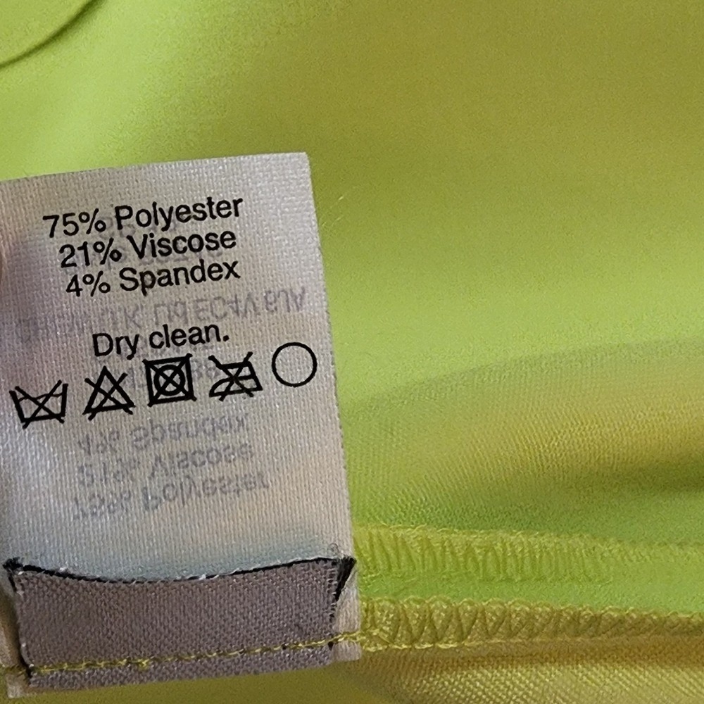 J Crew Sleeveless Scalloped Shift Dress Neon Yellow Green Preppy‎ Summer 10 - Picture 6 of 8